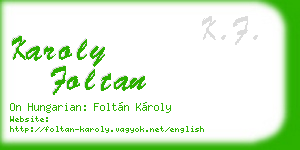 karoly foltan business card